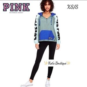 (NWT) Victoria’s Secret PINK Light-Weight 1/4 Zip Pullover Hooded Anorak, XS/S